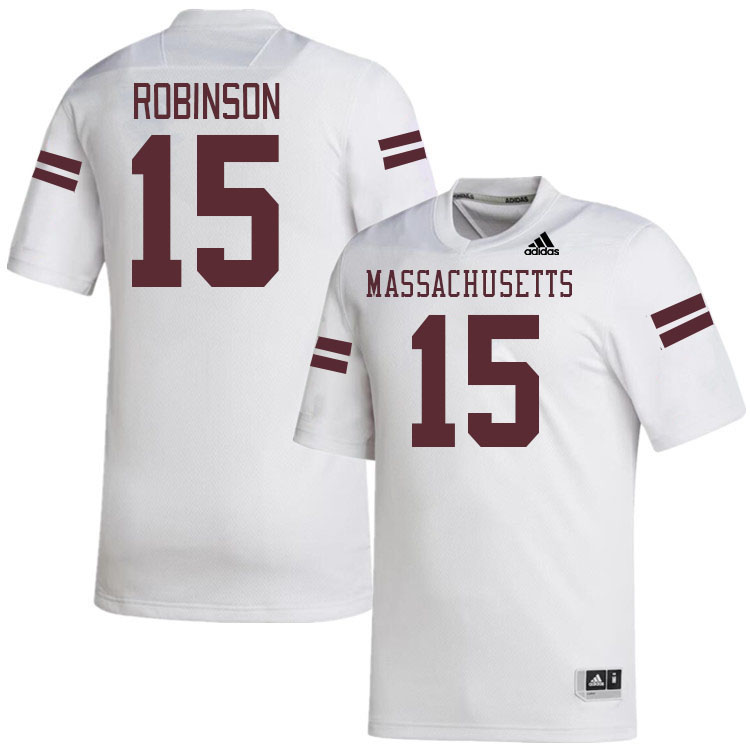 Massachusetts Minutemen #15 Savion Robinson College Football Jerseys Stitched-White